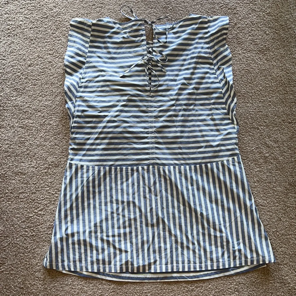 LOFT Striped Tank top casual blouse with ruffle sleeves